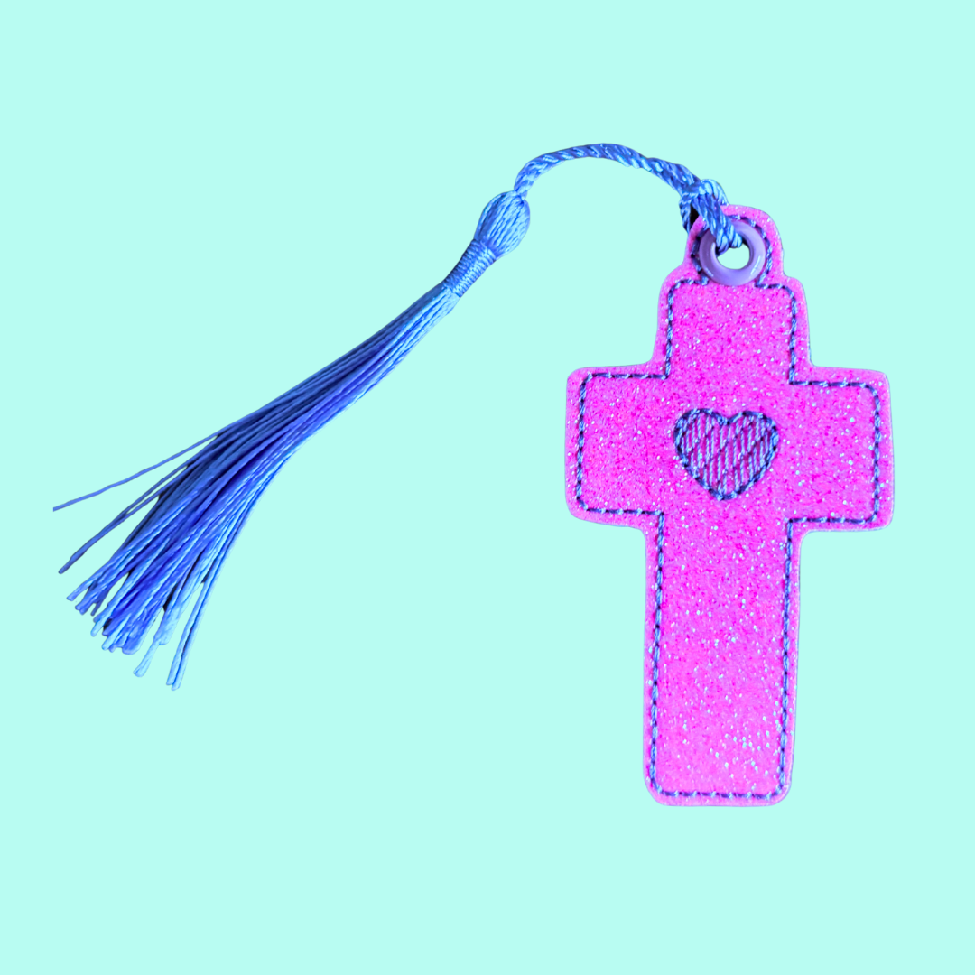 Little Cross Glitter Bookmark