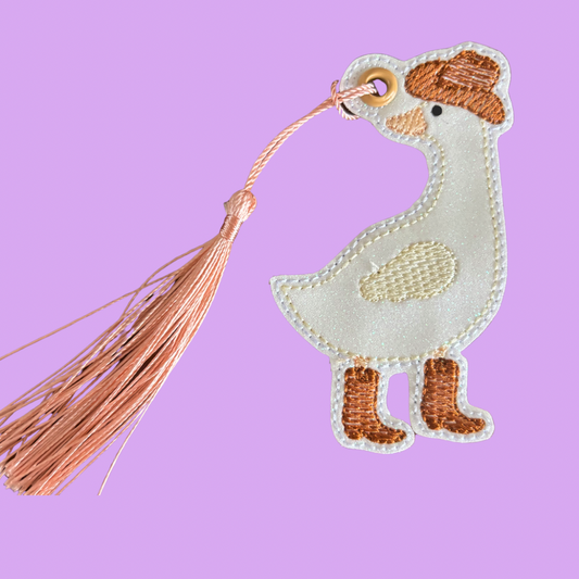 Yeehaw Goose Glitter Bookmark