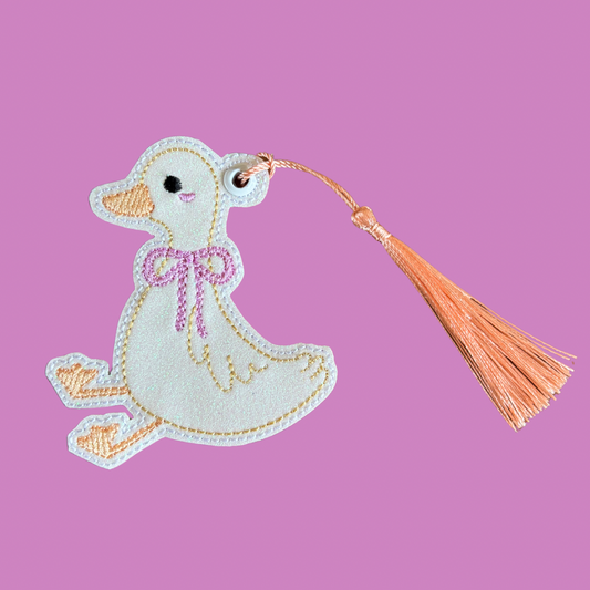 Darling Goose Glitter Bookmark