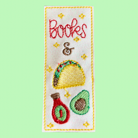 Books & Tacos Glitter Bookmark