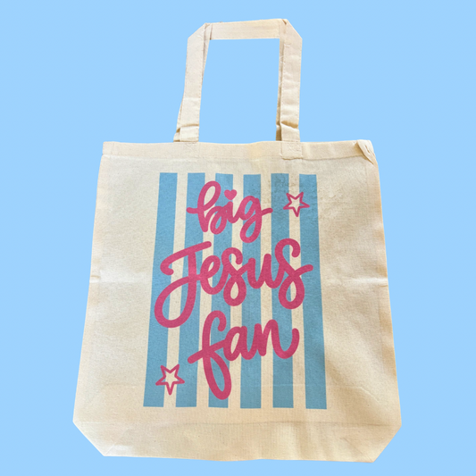 Big Jesus Fan 100% Cotton Canvas Bag