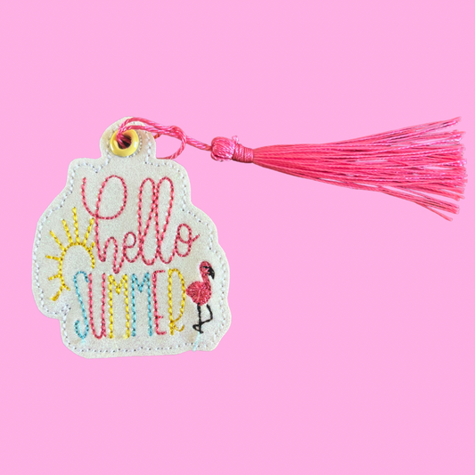 Hello Summer Glitter Bookmark