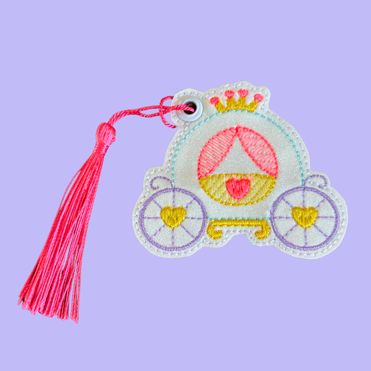 Princess Carriage Glitter Bookmark