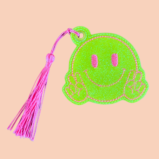 Smiley Glitter Bookmark