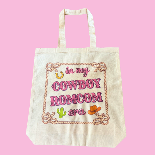 In My Cowboy Romcom Era 100% Cotton Canvas Bag
